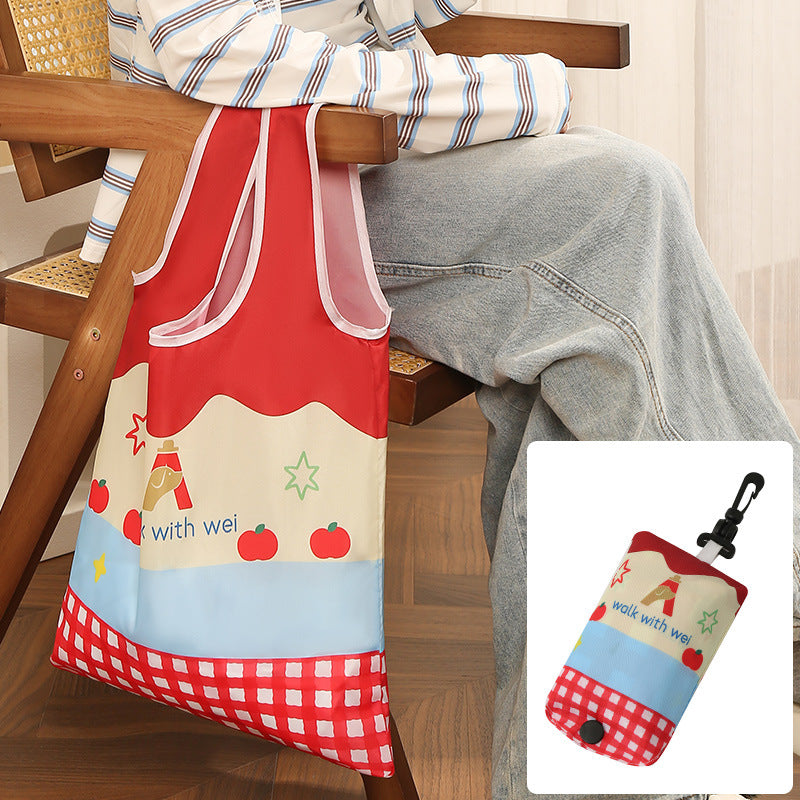 Cartoon Foldable Shopping Bag Portable Portable Large Capacity Supermarket Shopping Eco-friendly Bag Cute Cartoon Tote Bag