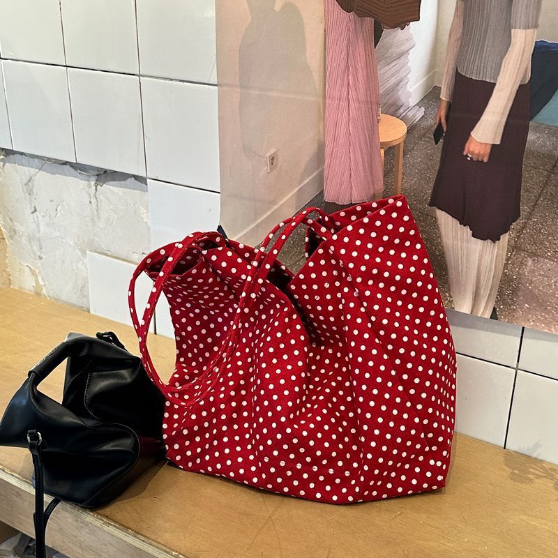 Large Capacity Canvas Bag Women's New Korean Style All-Matching Lazy Style Shoulder Bag Student Class Commuter Tote
