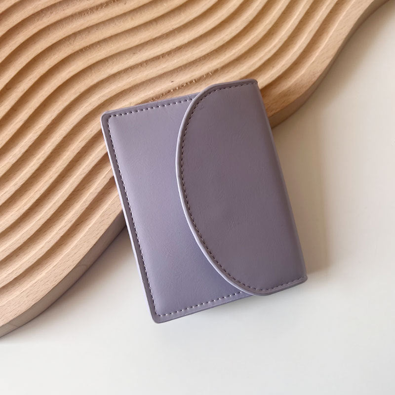Korean Style New Women's Coin Purse Solid Color Simple Card Holder Multifunctional Lipstick Large-Capacity Wallet