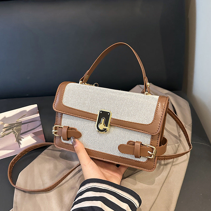 This Year's Popular New Trendy Contrast Color Western Style Ins Portable Shoulder Crossbody Ladies Square Pouch