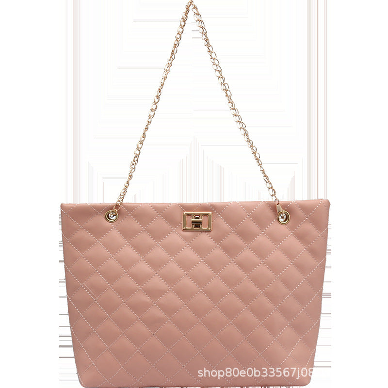 Korean Style Women's Shoulder Messenger Bag Large Capacity Shopping Bag Fashion Pu Tote Bag