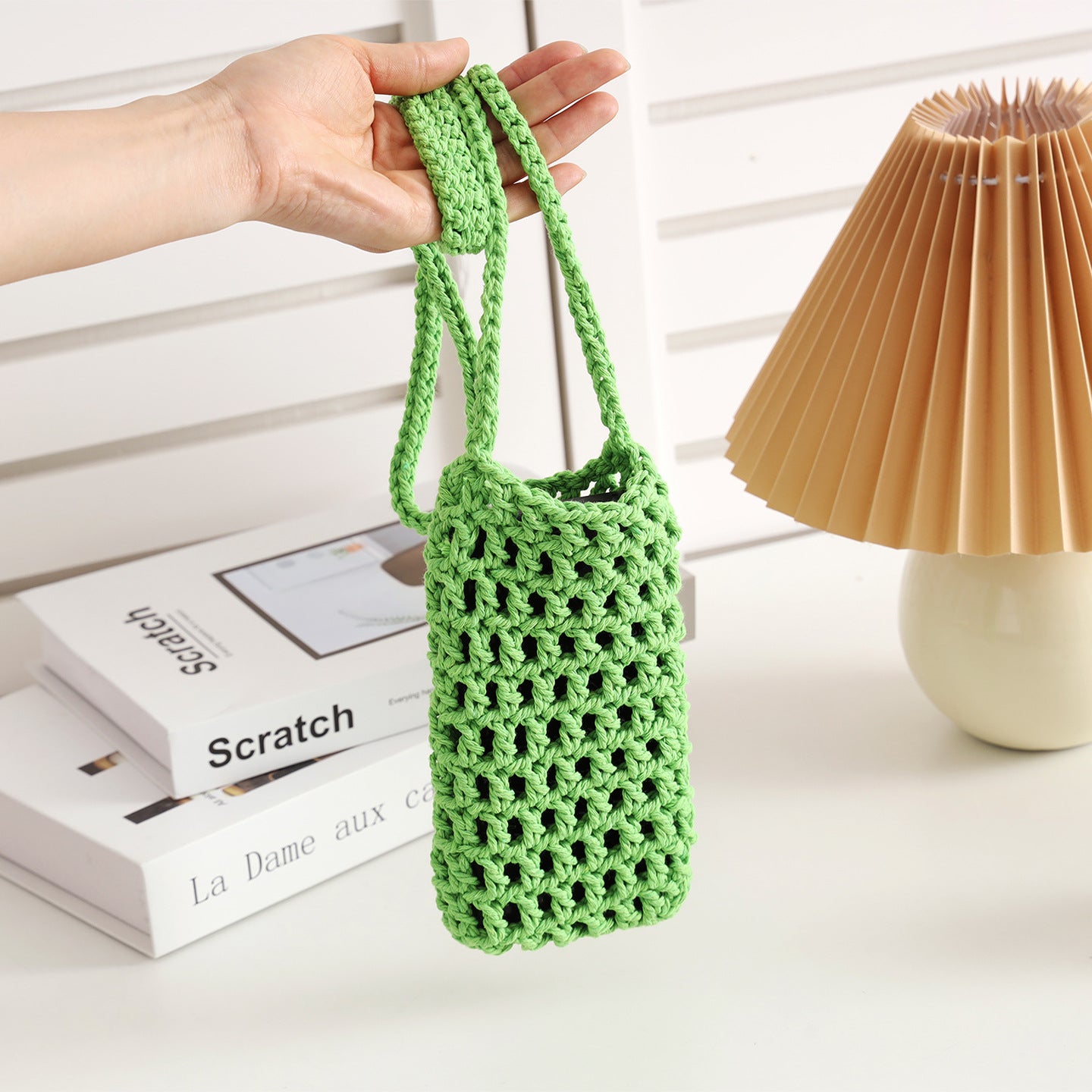 Handmade Crochet Crossbody Phone Bag with Hollow Design for Casual Everyday Use