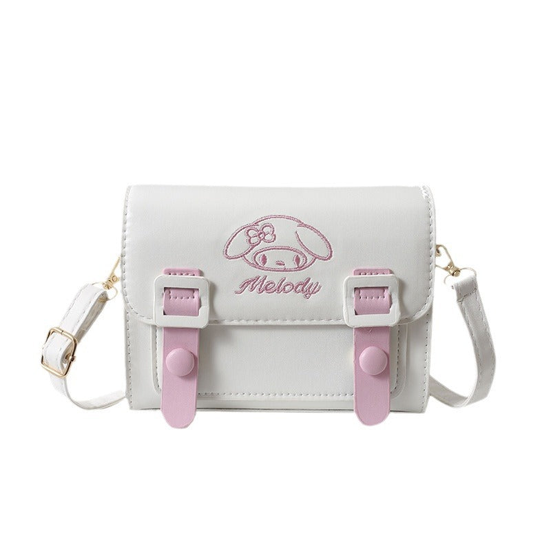 Cute Hellokitty Embroidered Shoulder Messenger Bag Contrast Color Everyday Joker Fashion Small Square Bag