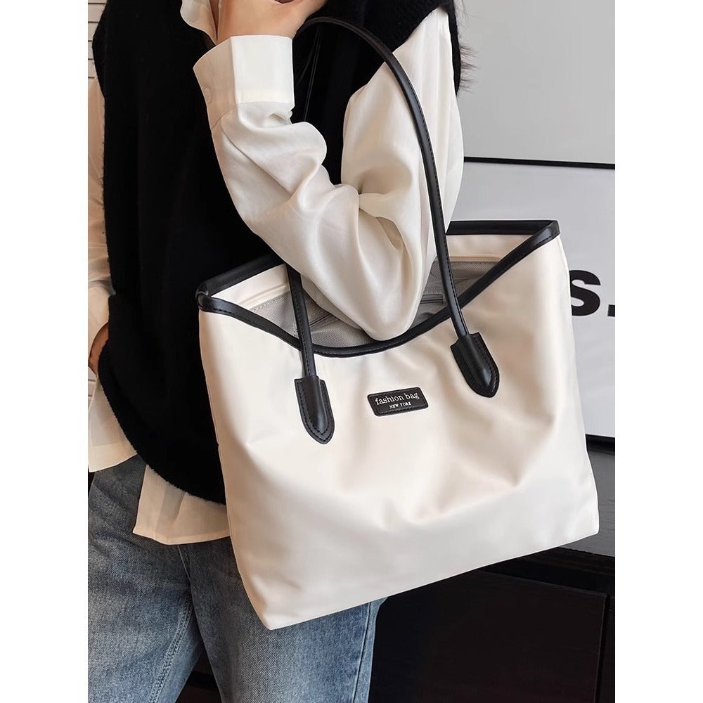 Tote Bag Women's Large Capacity New Commuting Fashion Portable One-Shoulder Oxford Cloth Bag
