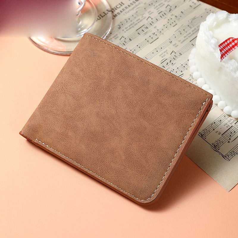 Card Holder Wallet Integrated Men's Ultra-Thin Short Wallet Soft Leather Wallet Multi-Card-Slot Wallet