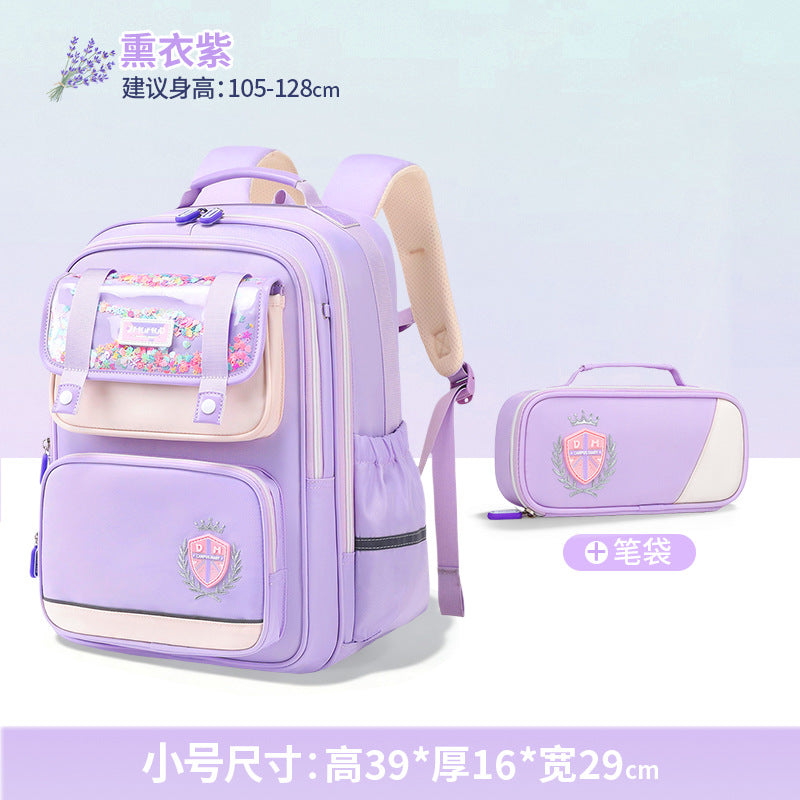 2026 New Kids Backpack for Grades 1-6, Lightweight & Ergonomic Design with Large Capacity, Breathable and Waterproof Oxford Fabric, British Style School Bag with Pencil Case and Study Bag Set
