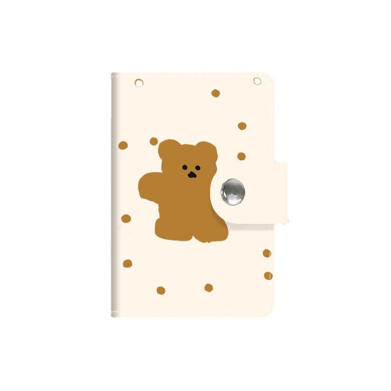 Cute Polka Dot Bear Cartoon Card Holder Female Personality Large Capacity Multiple Card Slots Ultra-Thin Compact Anti-Magnetic Card Clip Set