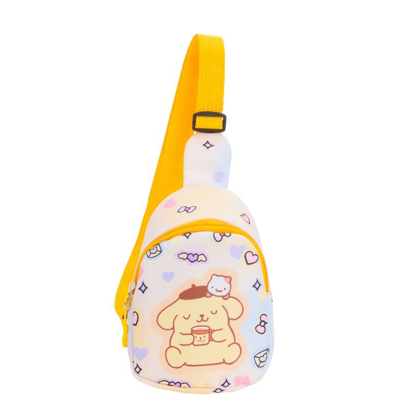 New Clow M Melody Children's Chest Pack Girl Cartoon Cute Change Casual All-Match Messenger Bag