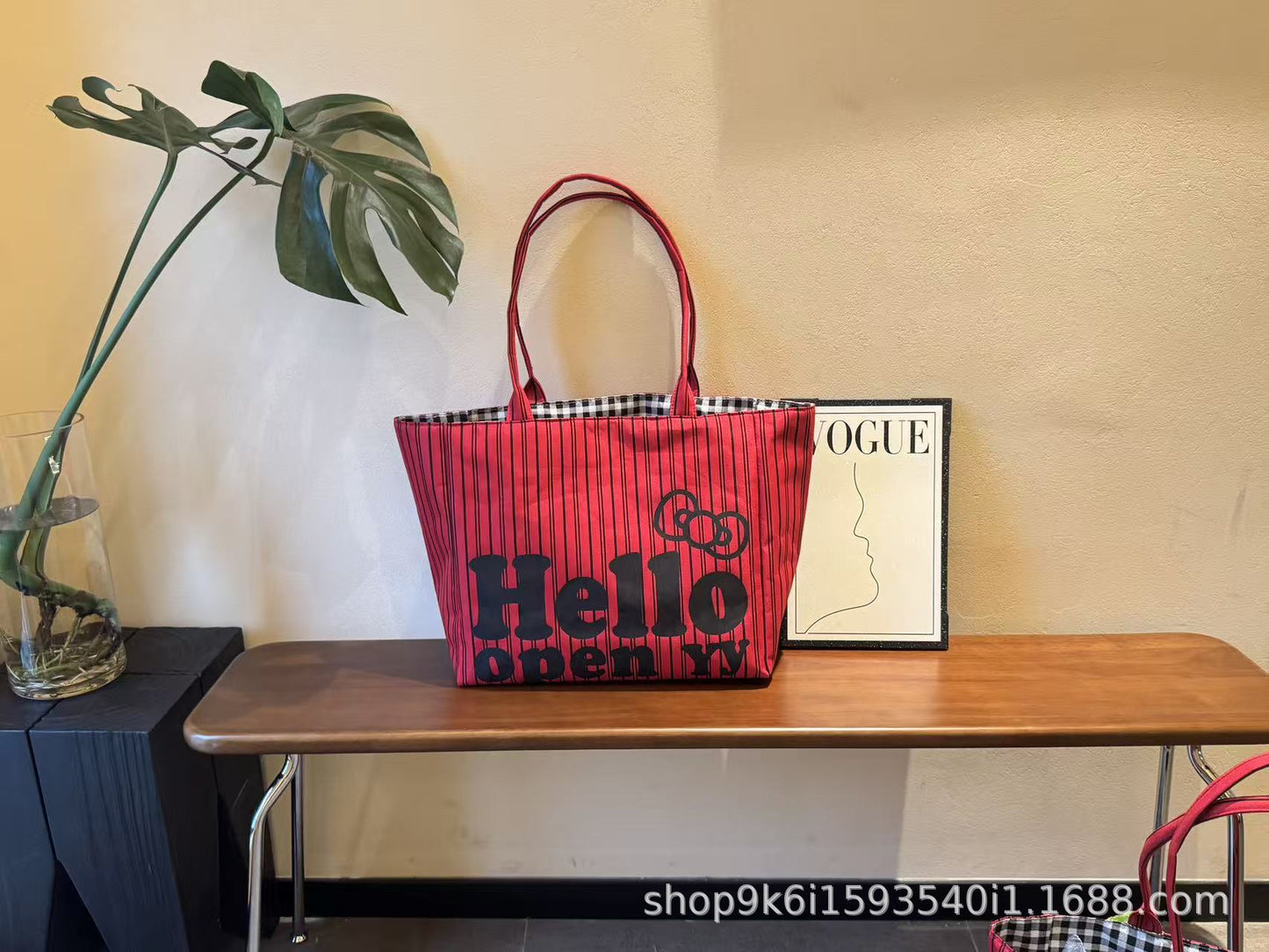 Korean Style Hellokitty Printed Tote Female Large Capacity Student Commuter Hand-Carrying Bag Simple