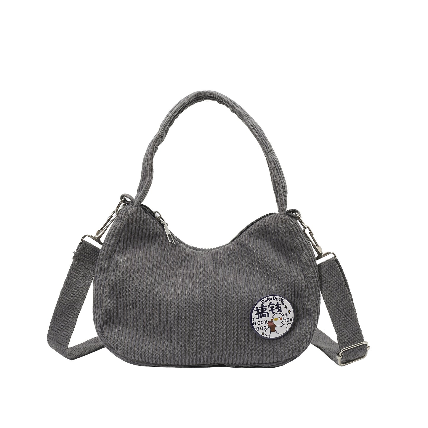 Simple Handbag Women's Cute Solid Color New Corduroy Crossbody Shoulder Commuter Fashion Bag