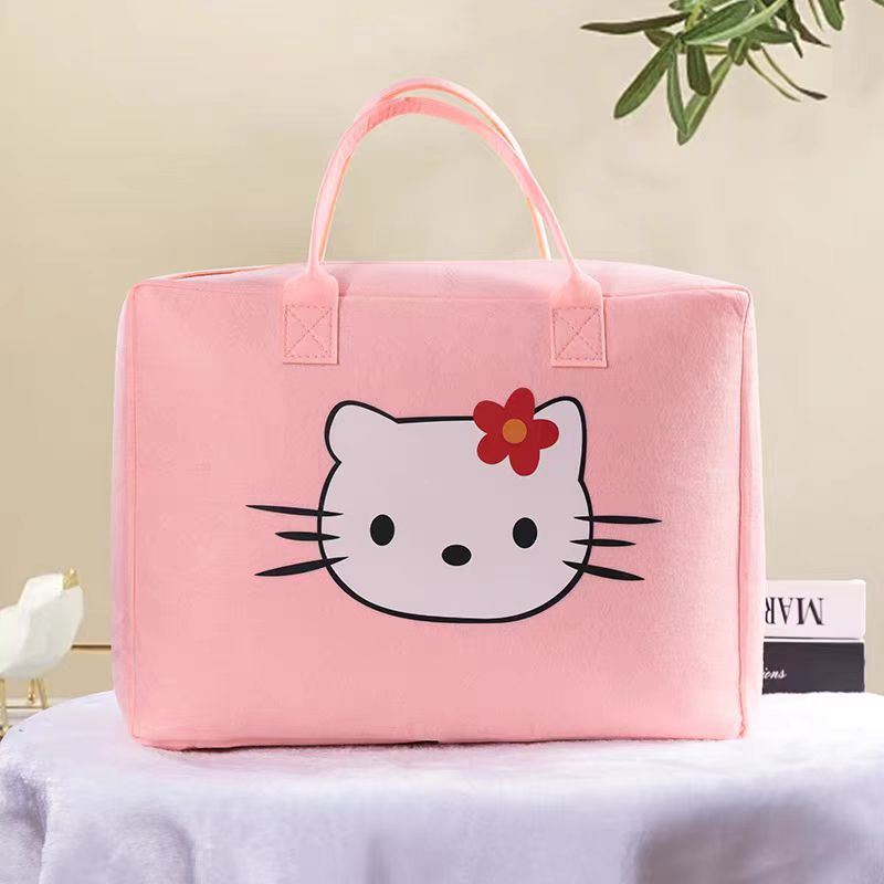 Cute Cartoon Felt Travel Bag with Handle - Perfect for Luggage Storage and Daily Use