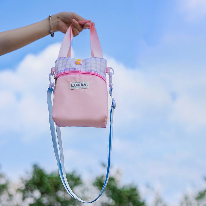 Dopamine Crossbody Water Cup Bag Outdoor Thermos Cup Cover Cross-Body Hand-Carrying Water Cup Buggy Bag