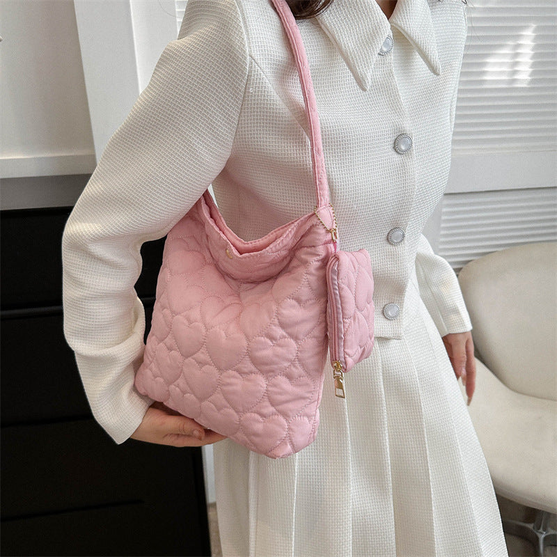 Tote Bag Women's New Fashion Retro Large Capacity Handbag Simple Casual Student Shoulder Bag