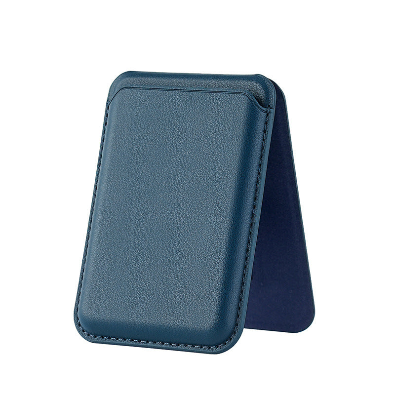Magnetic Card Holder Stand for Apple 16Pro Max, Magsafe Strong-Magnet Phone A- Frame Stand with Card Slot Leather Case