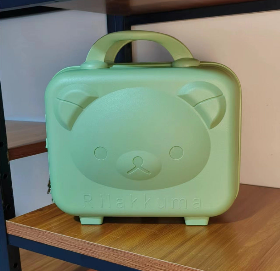 Cute Rilakkuma Cartoon Luggage with Password Lock, Mini Carry-On Suitcase for Kids and Travel