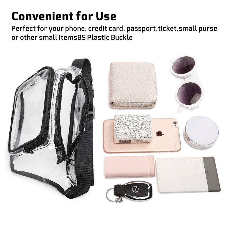 Transparent PVC Waist Bag Workout Waterproof Storage Bag Crossbody Sports Outdoor Running Pouch Travel