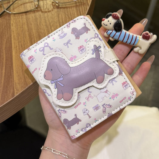 Korean Style Cute Sausage Dog Short Wallet Female Good-looking Multi-Card-Slot Card Holder Niche Portable Large-Capacity Coin Purse