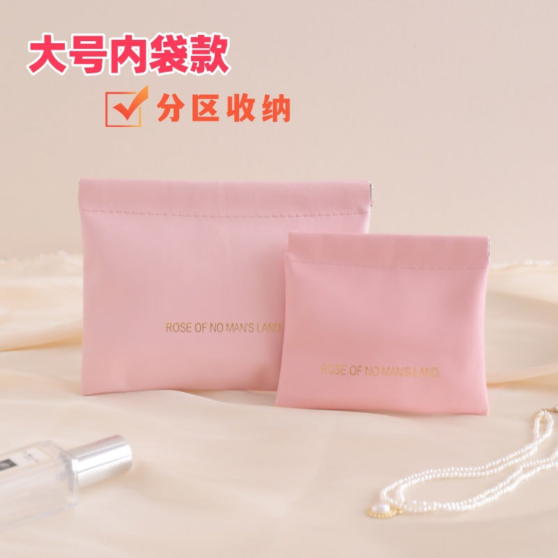 Minimalist PU Wallet with Auto-Closure Design for Earphones, Makeup, and Daily Essentials - Compact & Stylish