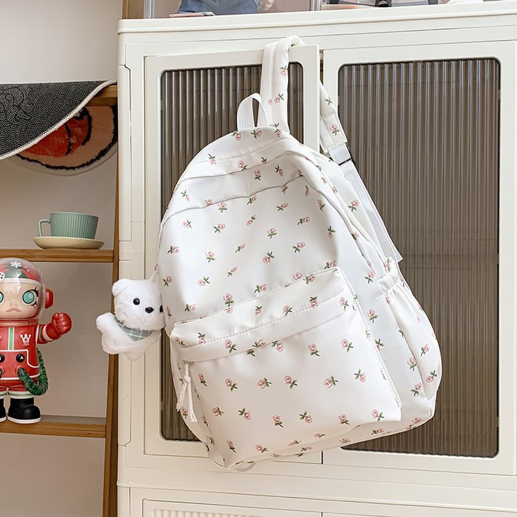 Japanese Floral Girl Backpack Childlike Cute Mori Style Style Suitable for Students' Daily Use