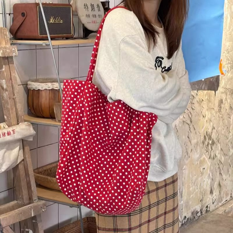 Large Capacity Canvas Bag Women's New Korean Style All-Matching Lazy Style Shoulder Bag Student Class Commuter Tote