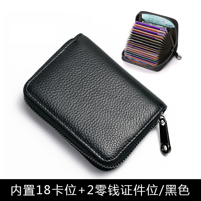 New Exquisite Small Multiple Card Slots Organ Zipper Card Holder Large Capacity Bank Card Document Package
