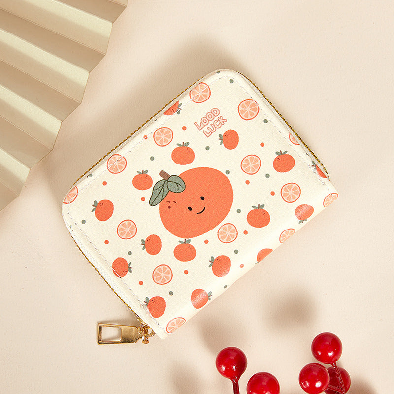 Cute Animal Print Card Holder for Women, Slim Multi-Card Wallet with Zipper, Waterproof PU Material, Perfect for Daily Use and Travel