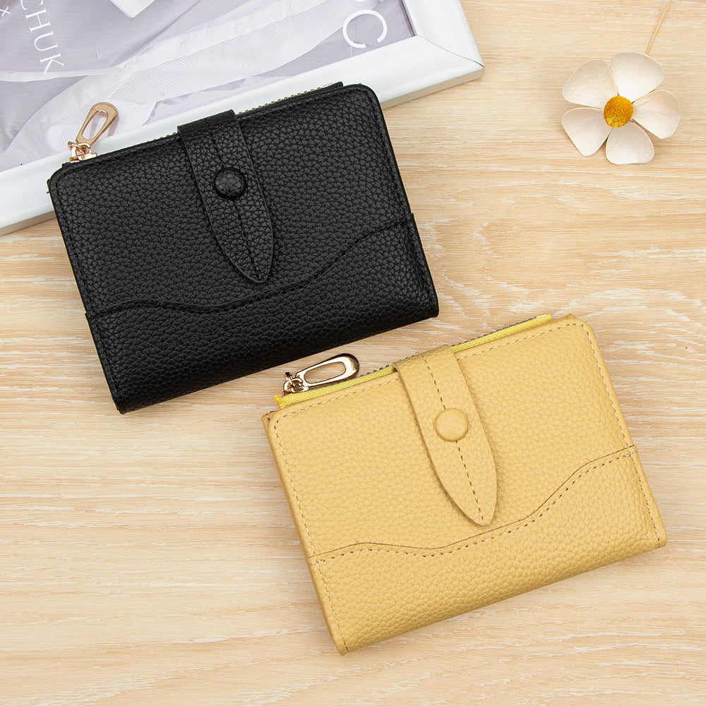 Stylish Compact Women's Wallet with Zipper Coin Pocket and Card Slots, Minimalist Design for Everyday Use