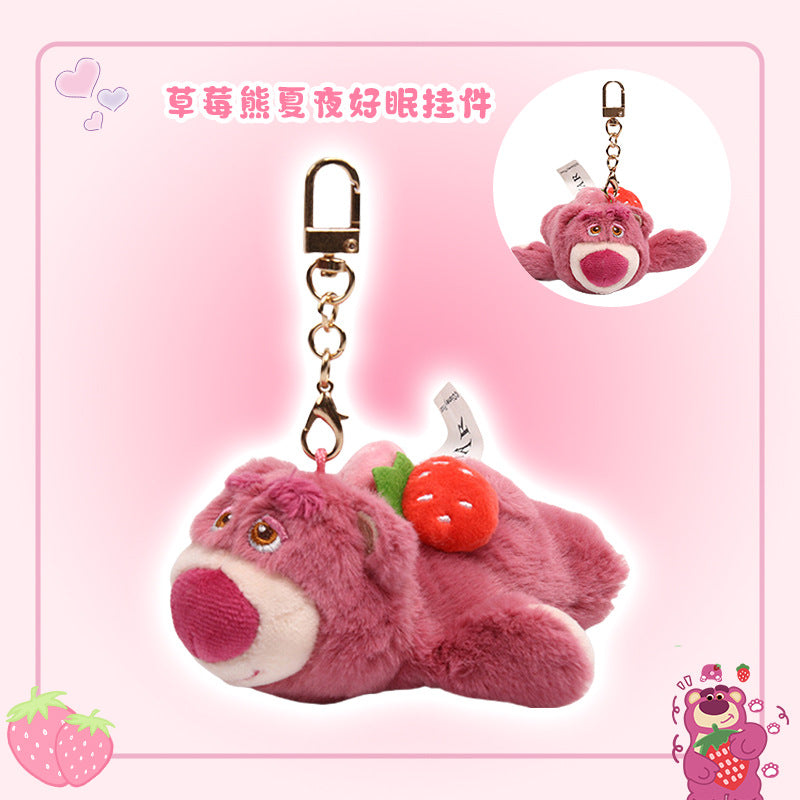 Girls Crossbody Bag Strawberry Bear Plush Head-Shaped Satchel Cute Animal Shape