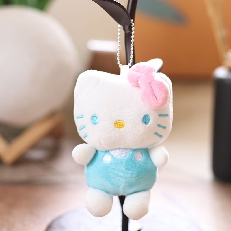 Cartoon KT Doll Keychain Small Pendant Cute Girls Schoolbag Hanging Plush Toy Small Gift