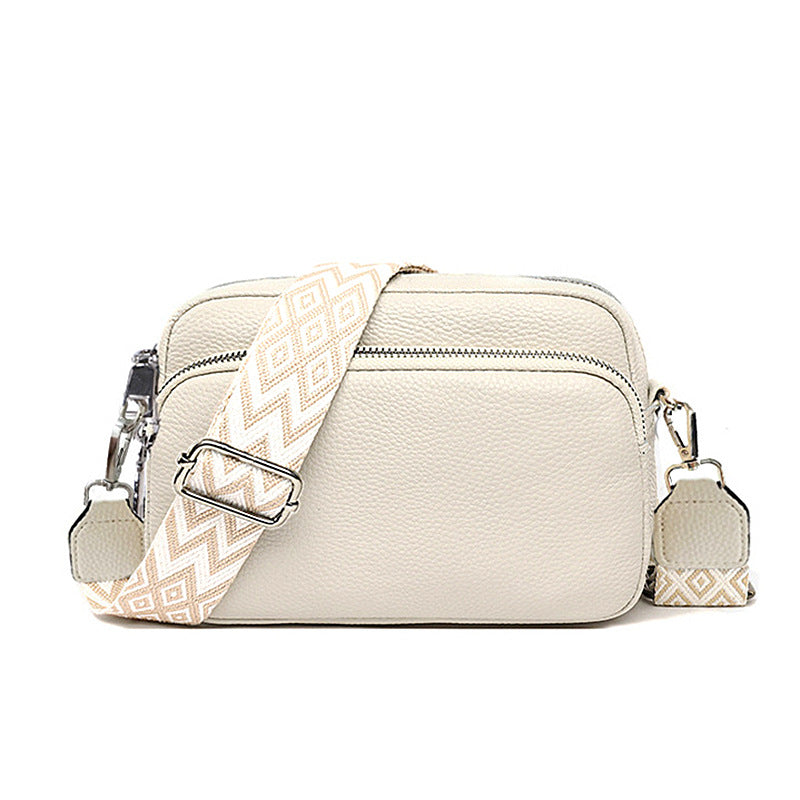 Chic Women's Crossbody Bag with Geometric Strap, PU Leather Mini Shoulder Bag for Daily Fashion