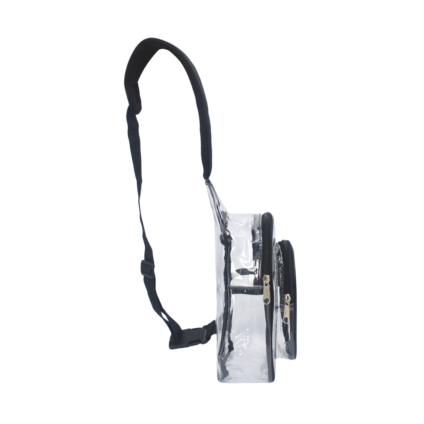 Transparent PVC Crossbody Bag for Outdoor Travel and Sports, Lightweight Waterproof Waist Pack with Multiple Pockets