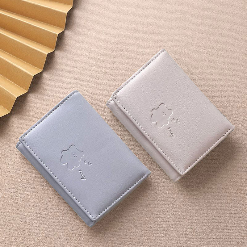 New Ins Style Bear Wallet Simple and Gentle Color Fresh Korean Multi-Functional Short Student Change Card Clamp