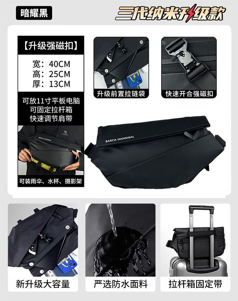 Men's Messenger Bag Commuter Bag Chest Bag Men's Messenger Bag Cycling Bag Motorcycle Backpack Sports Boys Shoulder Bag Fashion