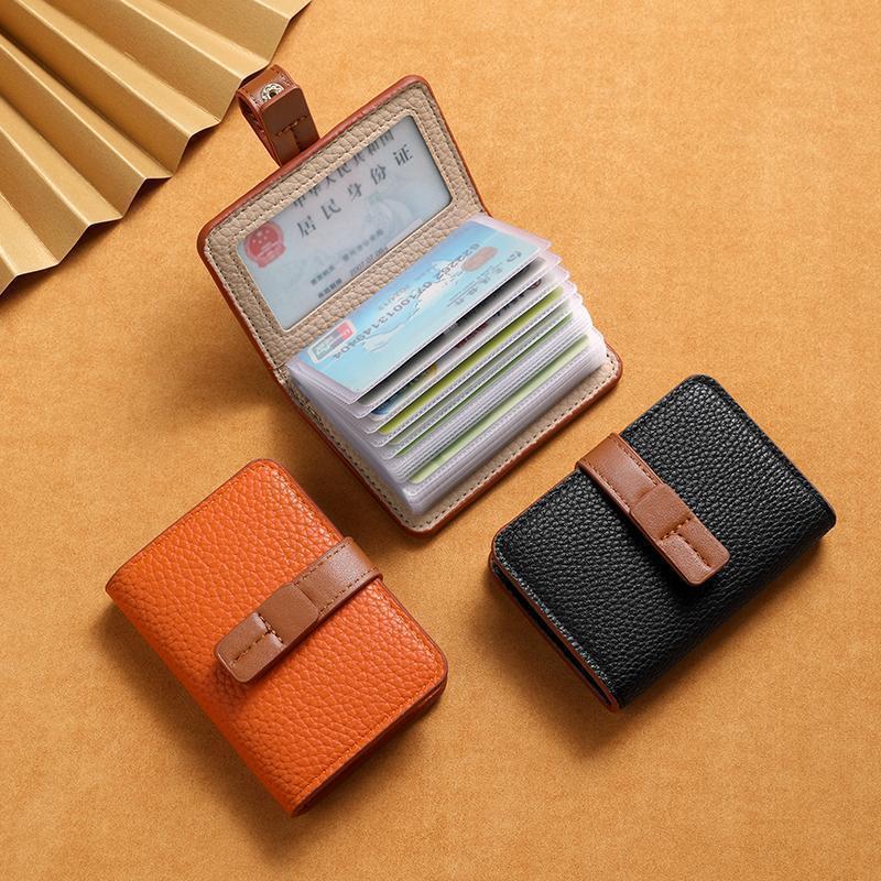 Leather Certificate Card Holder Women's Small New Driving License Card Bag Two-in-One Large Capacity Multiple Card Slots