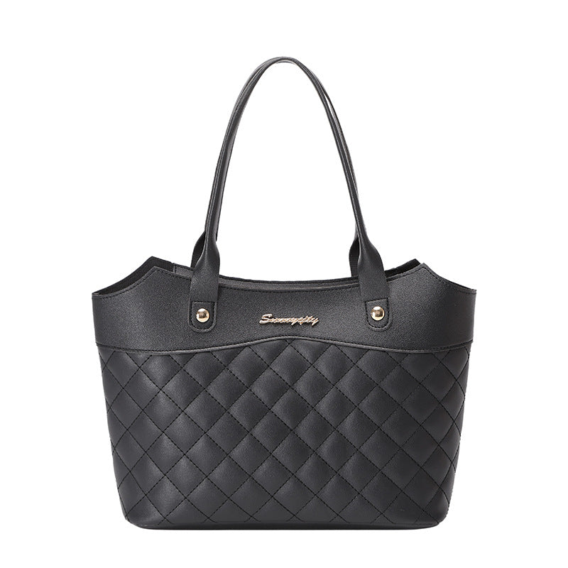 Stylish Quilted Tote Bag for Women with Elegant Embroidery Design and Spacious Interior