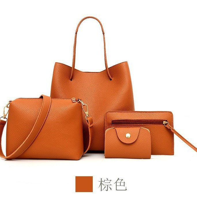 Stylish Four-Piece Bag Set for Women, Minimalist Design with Magnetic Closure, Perfect for Daily Use