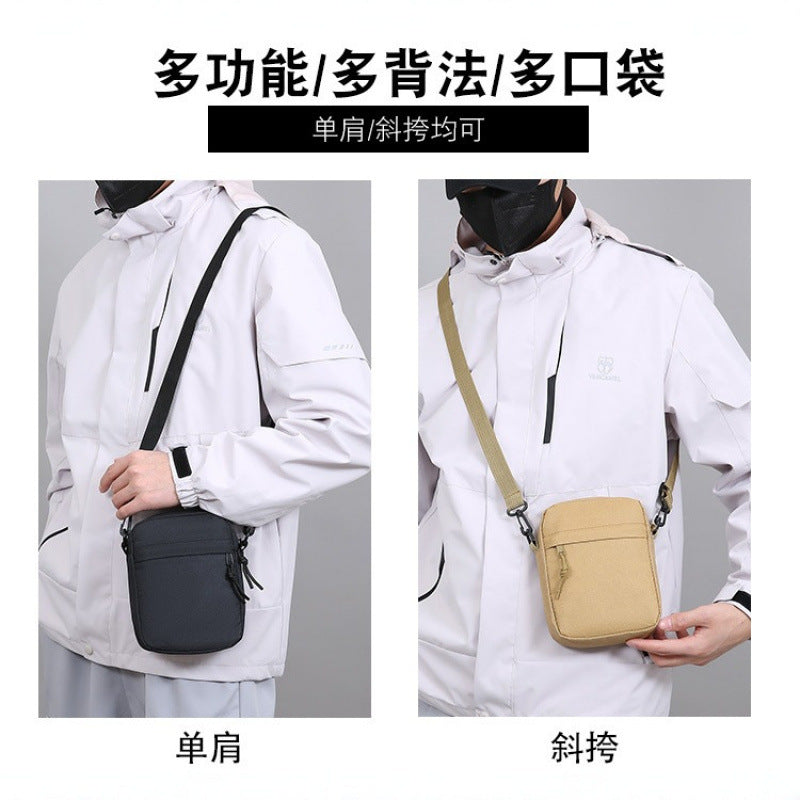 Minimalist Men's Canvas Crossbody Bag Lightweight Durable Everyday Shoulder Bag for Travel and Casual Use