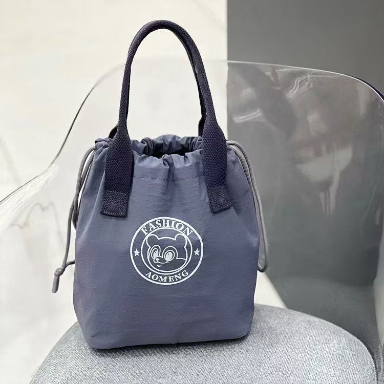 Fashion Waterproof Drawstring Pocket Tote Bag Printing Design Commuter Bento Everyday Joker Practical Handbag