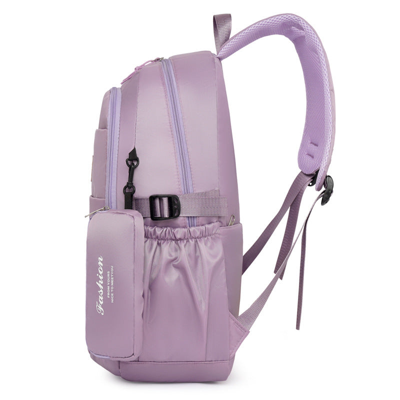 New Large Capacity Fashion Backpack for Middle School Students Waterproof Nylon Material Letter Printing Stylish Casual Backpack