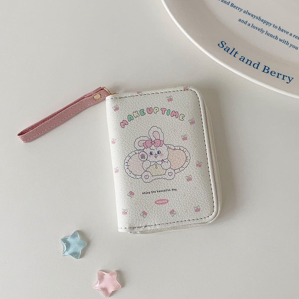 Cute Cartoon Pu Purse Female Student Portable Hand Carrying Coin Card Bag Daily Match Fresh Sweet