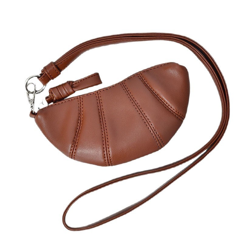 Retro Style PU Leather Women's Mini Messenger Bag Zipper Design Storage Headset Change and Key Everyday Joker Fashion Pouch