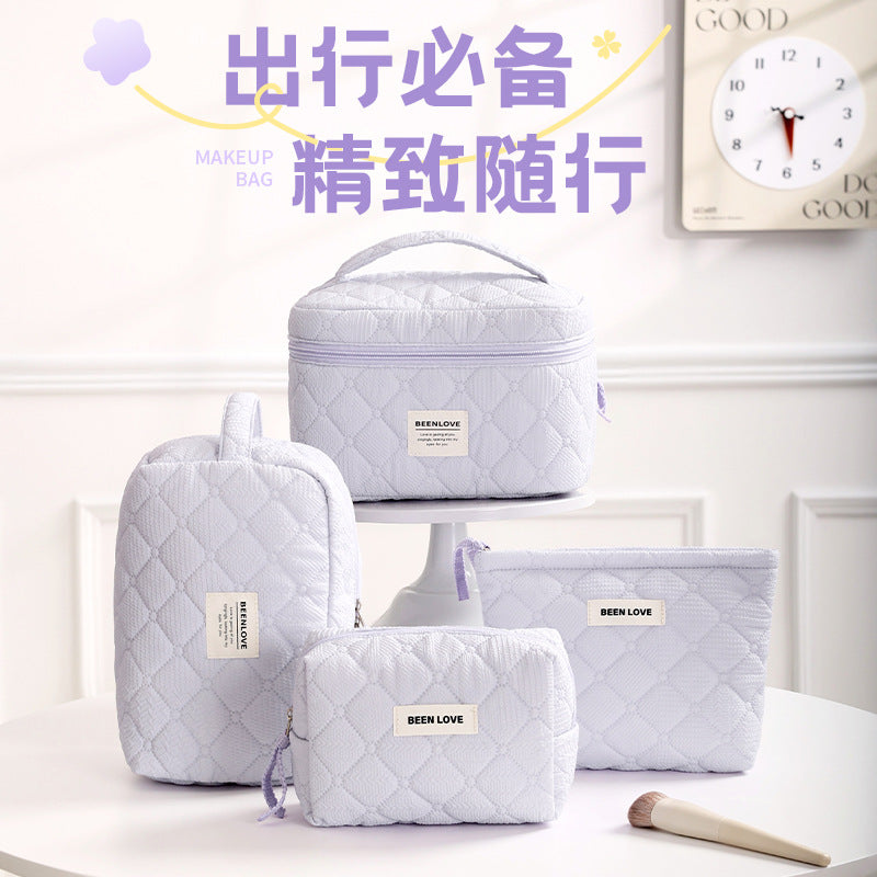 Women's Cosmetic Bag Travel Carrying Case Fashion Simple Design with Handle Convenient and Practical