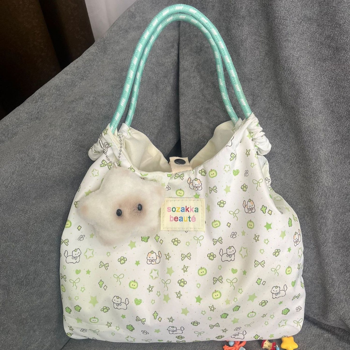 Cute Melody Tote Bag for Female Students Large Capacity Shoulder Bag Essential for Daily Class Commuting
