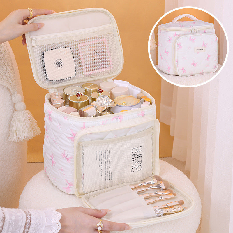 Multifunctional Partition Magic Cosmetic Bag Multi-Pocket Storage Design Travel Portable Toiletry Bag