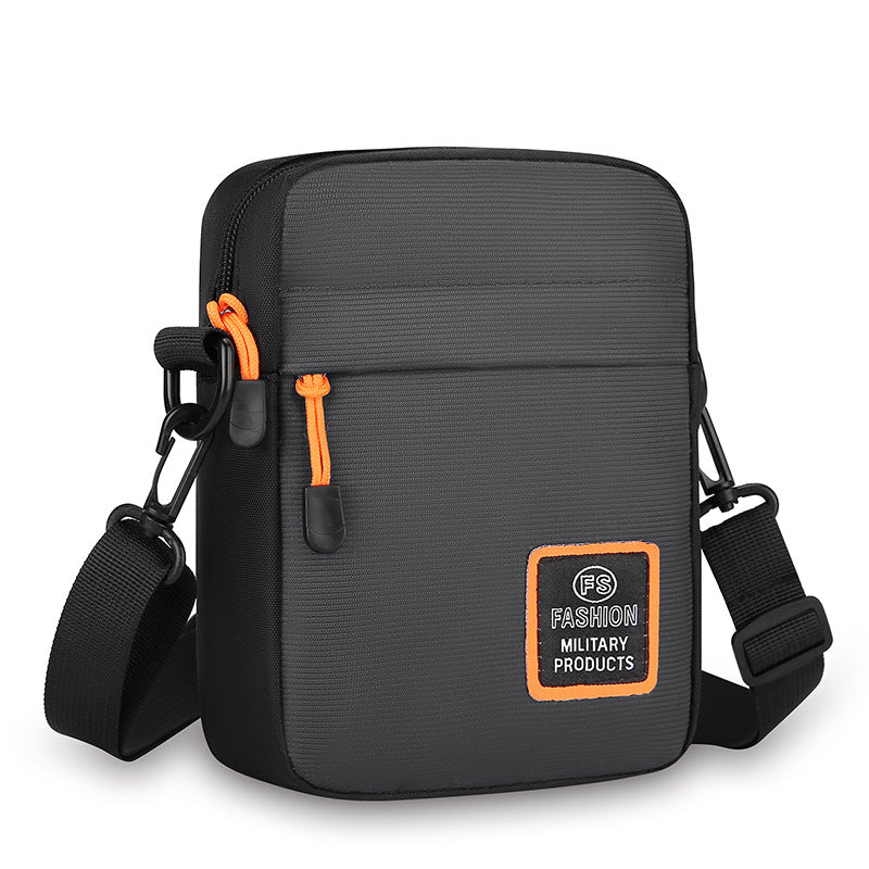 Stylish Men's Crossbody Bag for Outdoor Activities, Durable Nylon Mini Shoulder Bag with Adjustable Strap and Fashionable Stitching Design