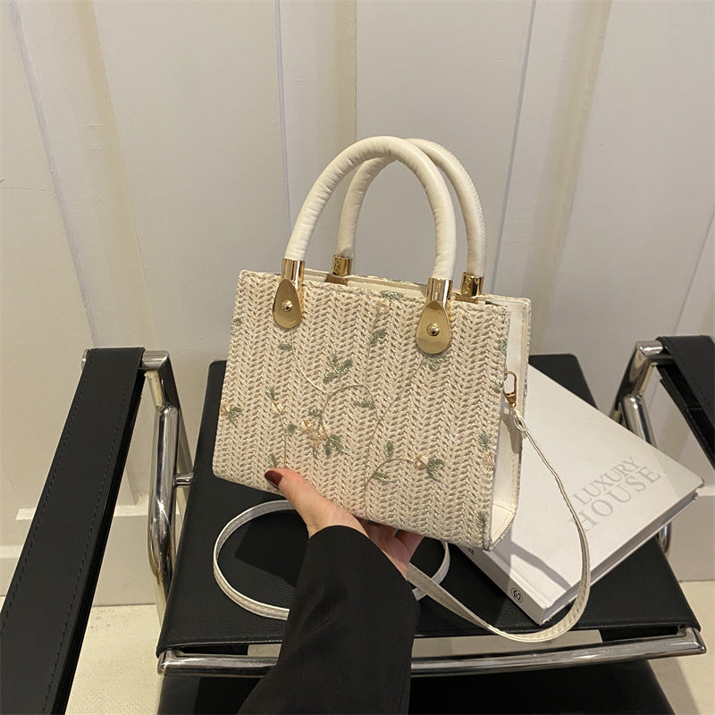 Straw Fashion Korean Gentle Handbag Spring and Summer New All-Match Shoulder Messenger Bag
