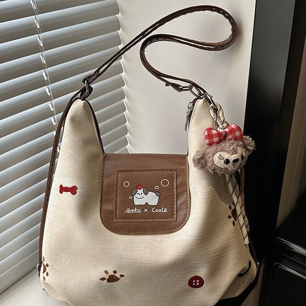New Cute Embroidered Ribbon Pendant Western Style Leisure Simple Daily Commuter Bag