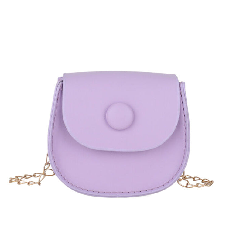 Saddle Bag Women's New Korean Style Solid Color Chain Shoulder Bag Lipstick Accessories Messenger Bag