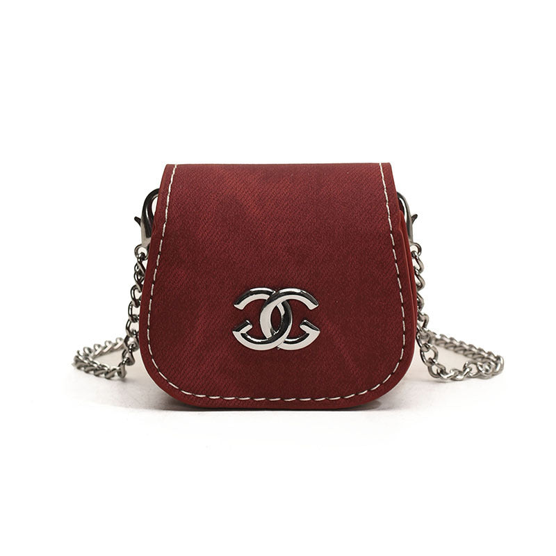 Mini Children Pouch All-Match Chic Chanel-Style Princess Chain Crossbody Change Earphone Bag Girls' Single-Shoulder Bag Tide