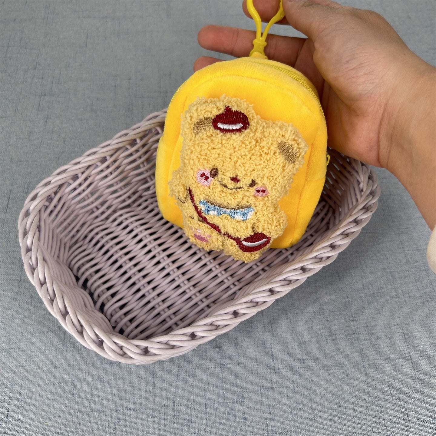 Women's Wallet Cute Plush Animal Face Coin Purse with Zipper Soft and Adorable Mini Storage Bag Daily Carry-on Essential